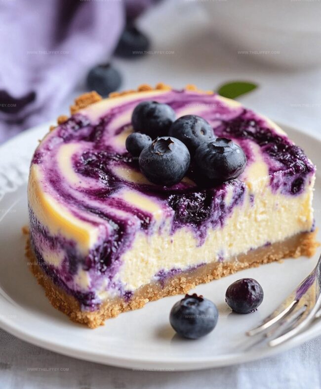 How to Bake Blueberry Swirl Cheesecake