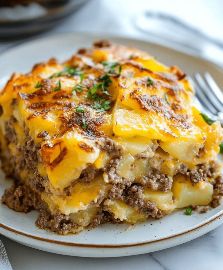 Cheesy Hamburger And Potato Casserole Recipe