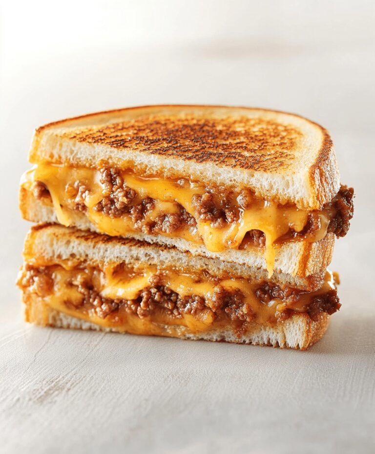 Ultimate Ground Beef Grilled Cheese Sandwich Recipe