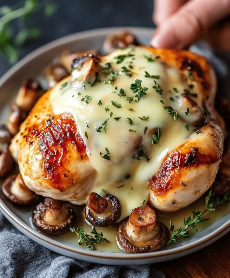Cheesy Garlic Butter Mushroom Stuffed Chicken Recipe