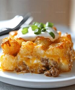 Cheesy Tater Tot Casserole With Ground Beef Recipe