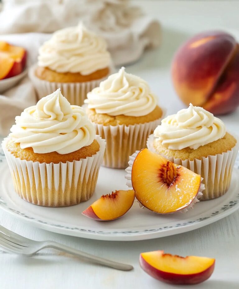 Easy Honey Peach Cream Cheese Cupcakes Recipe
