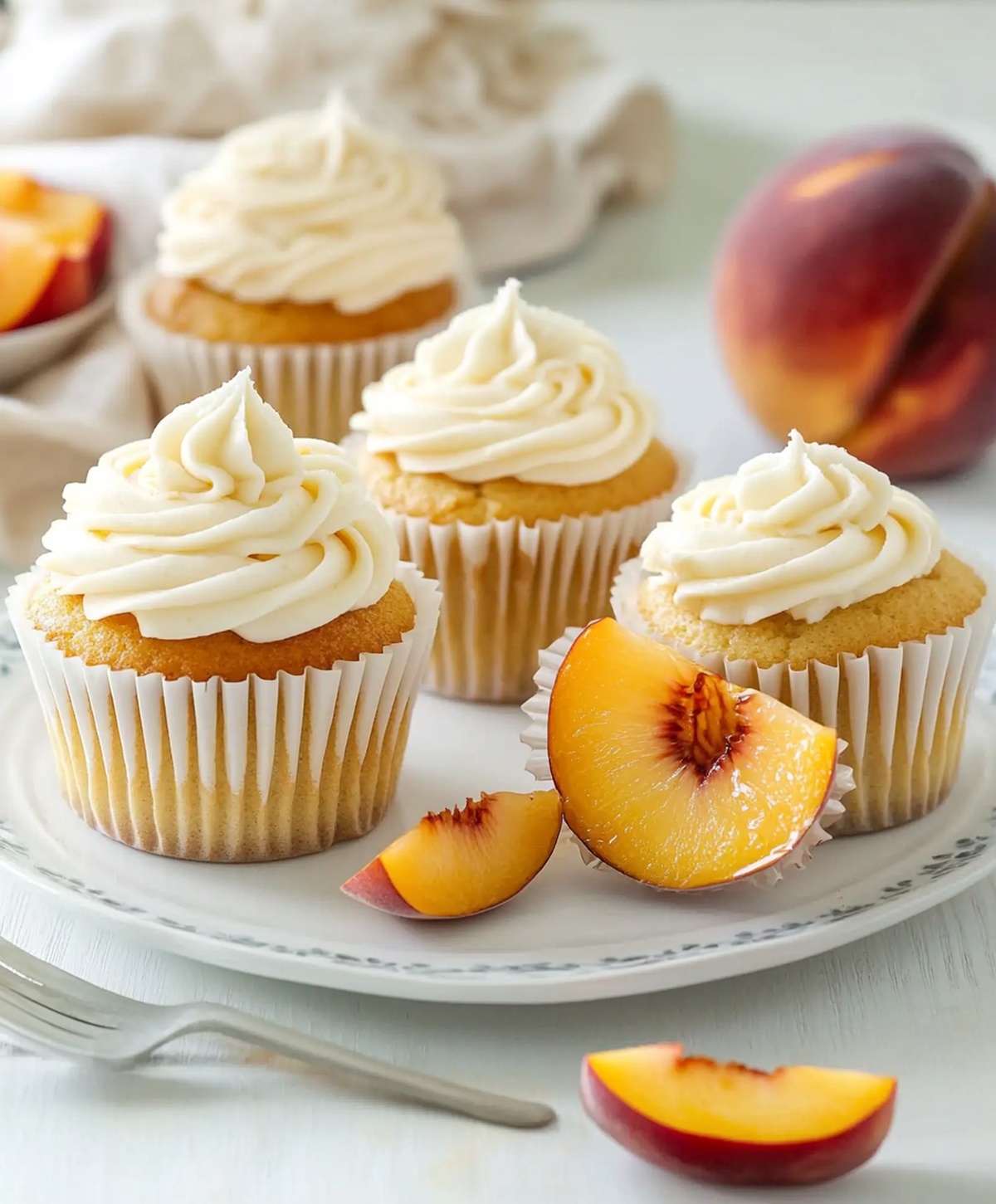 Easy Honey Peach Cream Cheese Cupcakes Recipe