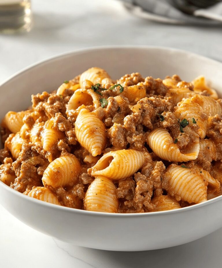 Easy Creamy Beef And Shells Recipe