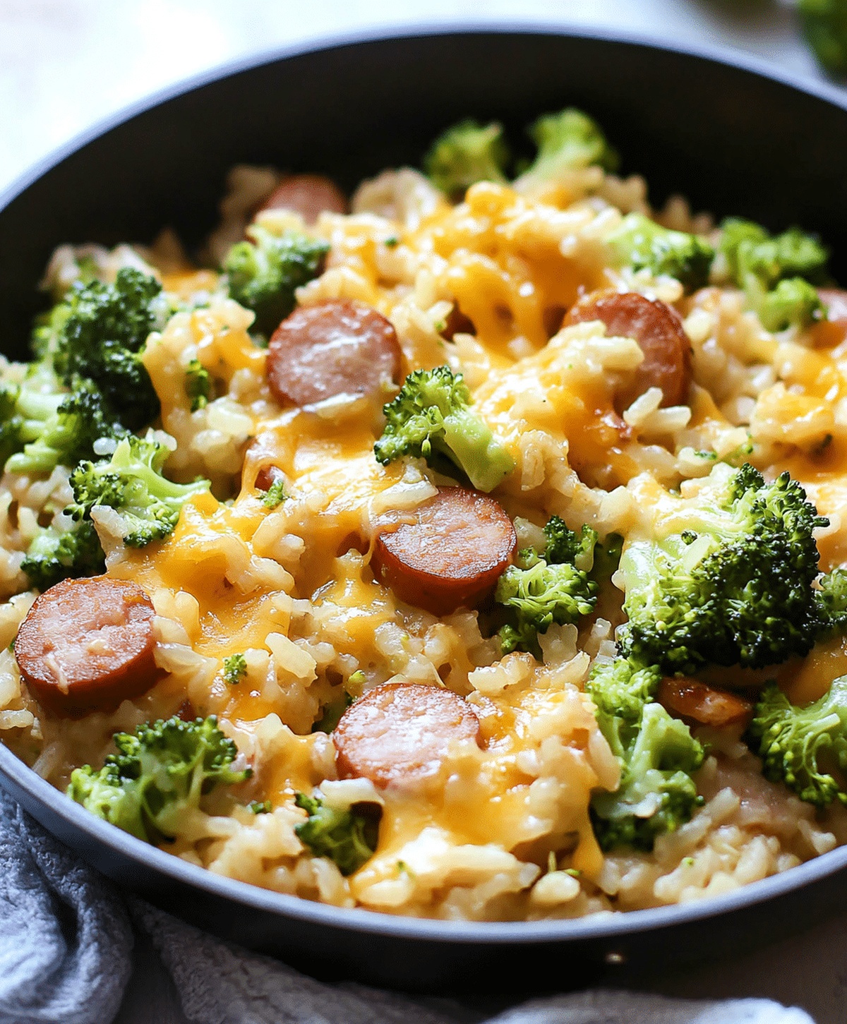 Hearty Kielbasa Rice And Broccoli Skillet Recipe