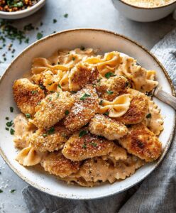 Garlic Butter Chicken Bites With Creamy Parmesan Pasta Recipe