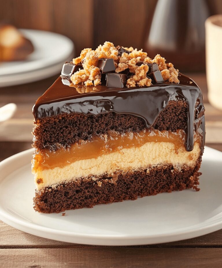 Delectable Chocolate Caramel Toffee Crunch Cake Recipe