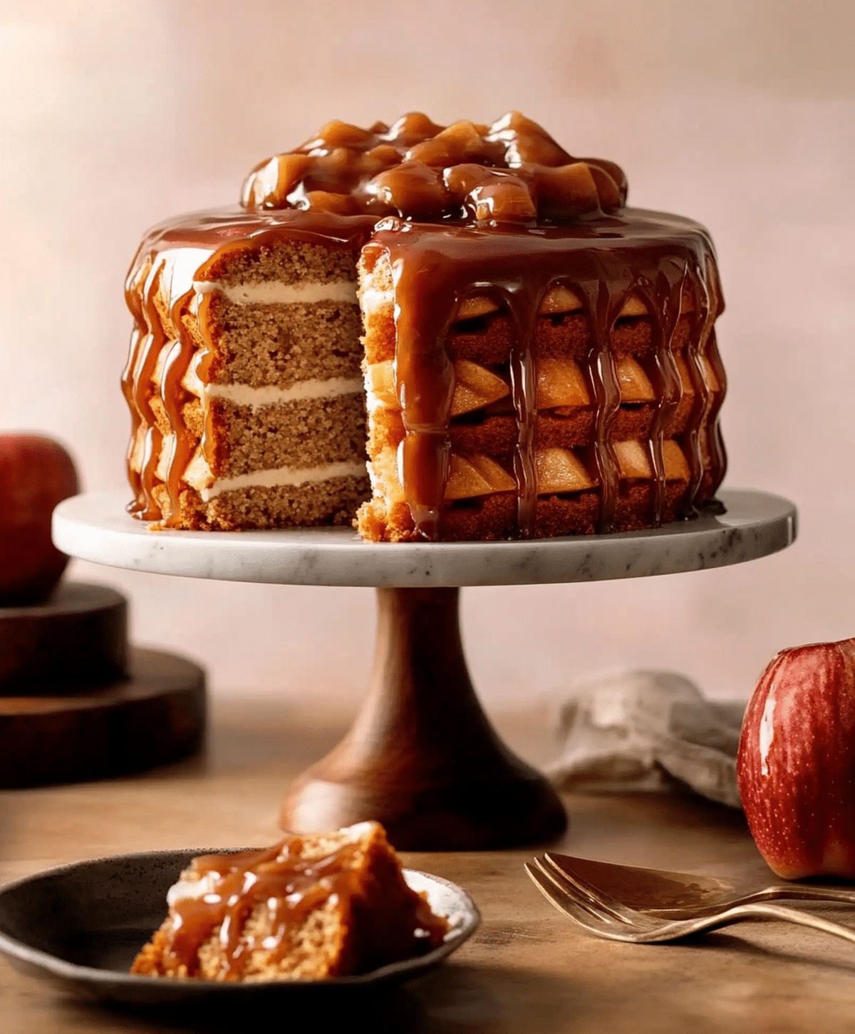 Mouthwatering Caramel Apple Spice Cake Recipe