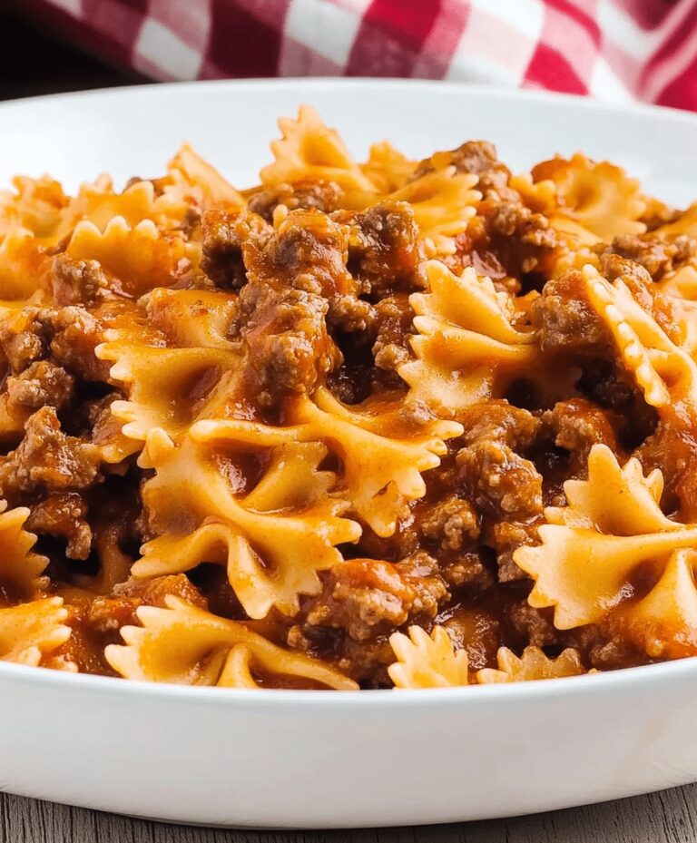 Delicious Beef And Bowtie Pasta In Garlic Butter Recipe