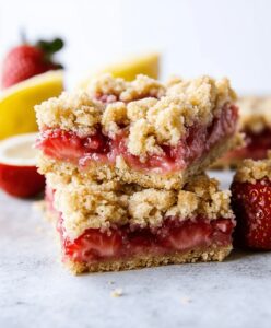 Lemon Strawberry Crumb Bars Recipe