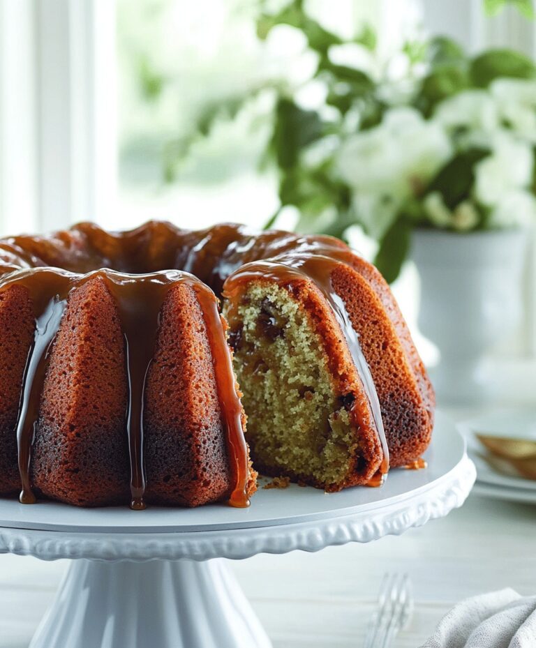 Moist Apple Pecan Cake With Caramel Glaze Recipe