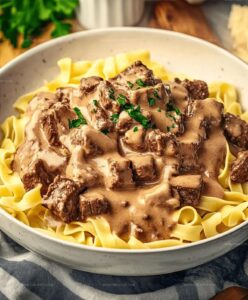 Creamy Beef Stroganoff With Egg Noodles Recipe