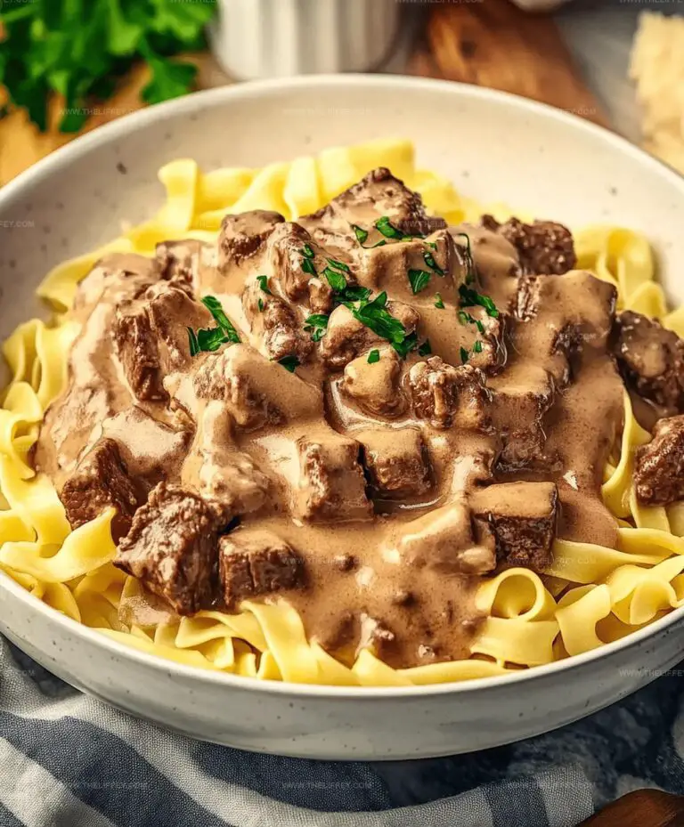 Creamy Beef Stroganoff With Egg Noodles Recipe
