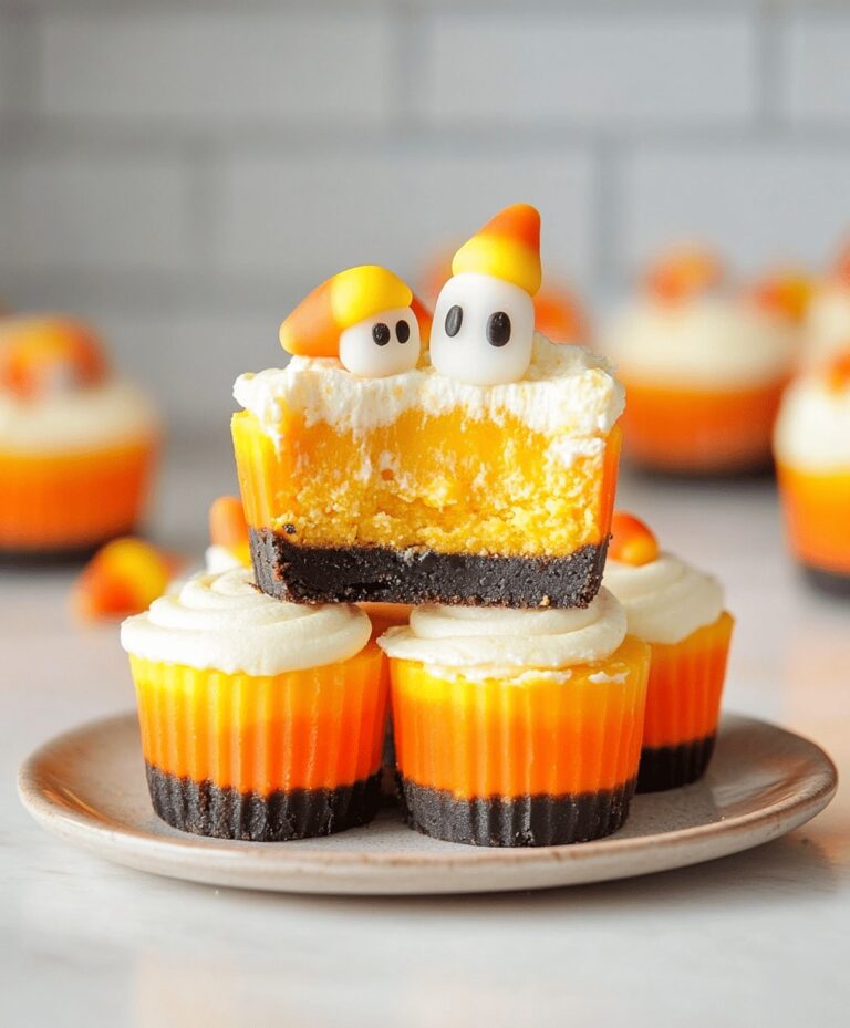 Adorable Mini Candy Corn Cheesecakes Recipe