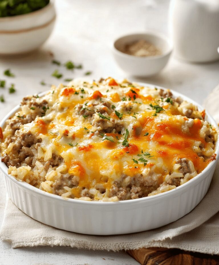 Cheesy Hamburger Rice Casserole Recipe