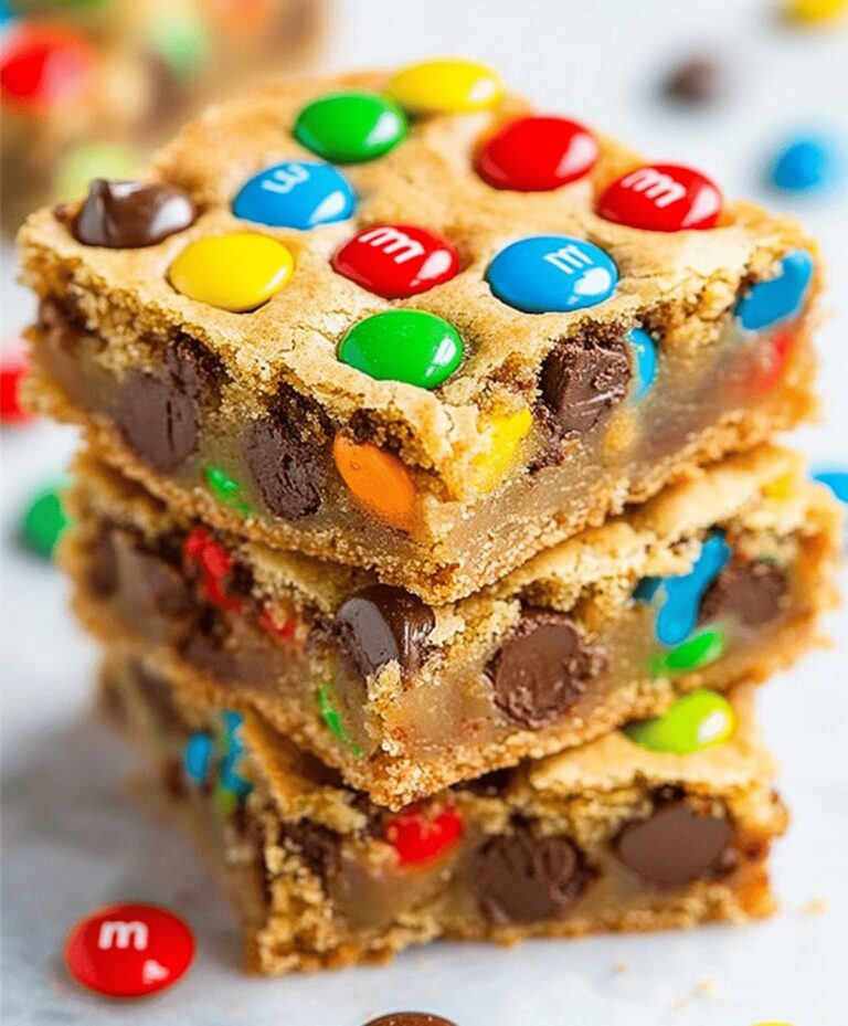 Gooey M&M Cookie Bars Recipe