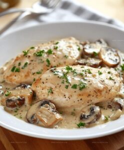 Quick Skillet Asiago Chicken and Mushrooms Recipe