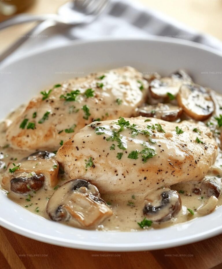 Quick Skillet Asiago Chicken and Mushrooms Recipe