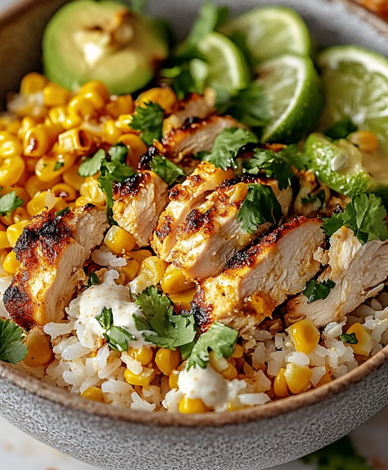 Zesty Street Corn Chicken Rice Bowl Recipe