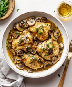 Skillet Chicken And Mushroom Wine Sauce Recipe