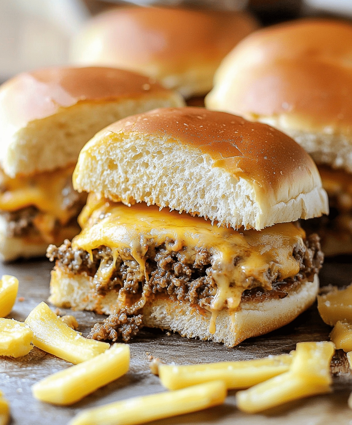 Cheesy Ground Beef Sliders Recipe