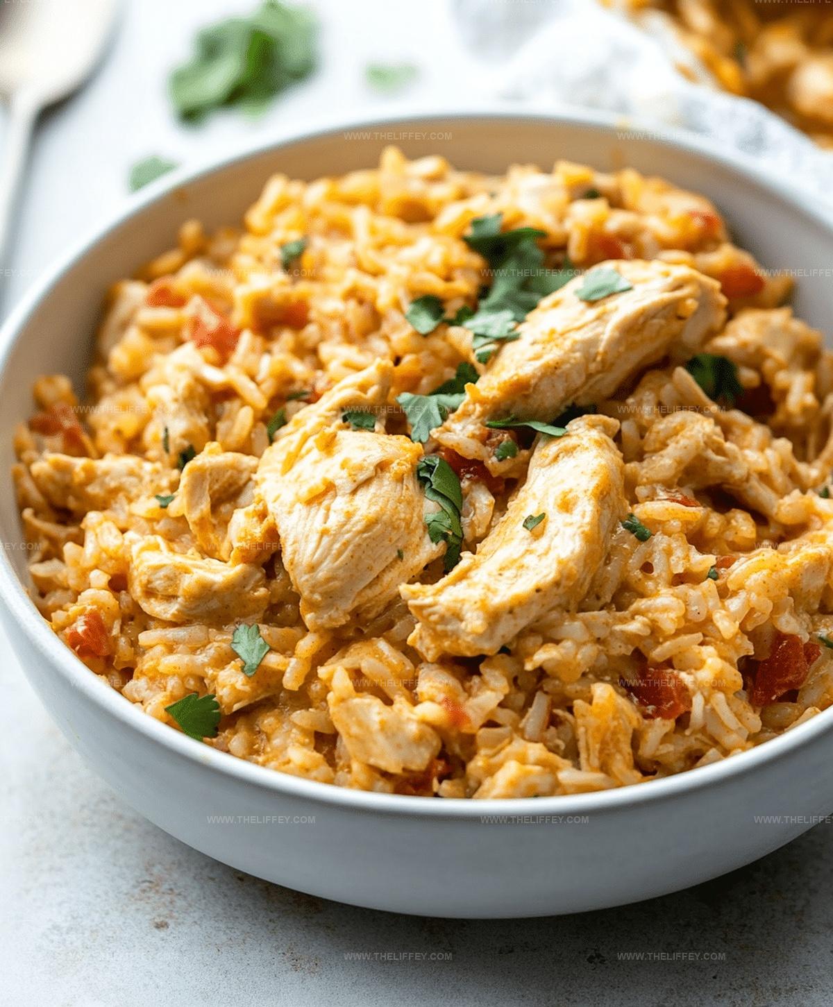 Creamy One Pot Queso Chicken And Rice Recipe