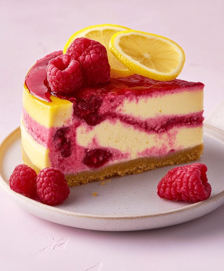 Delicious Lemon Raspberry Swirl Cheesecake Recipe