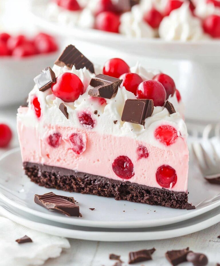 Creamy Cherry Chocolate Ice Cream Cake Recipe