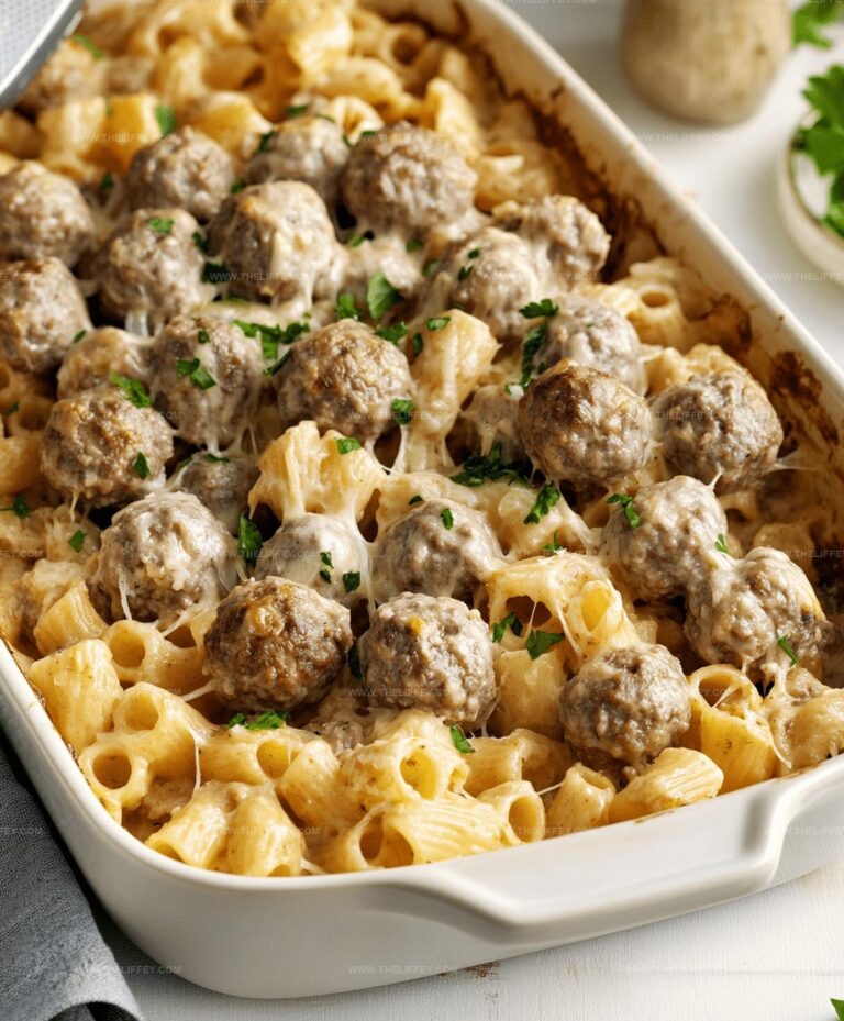 Creamy Swedish Meatball Pasta Bake Recipe