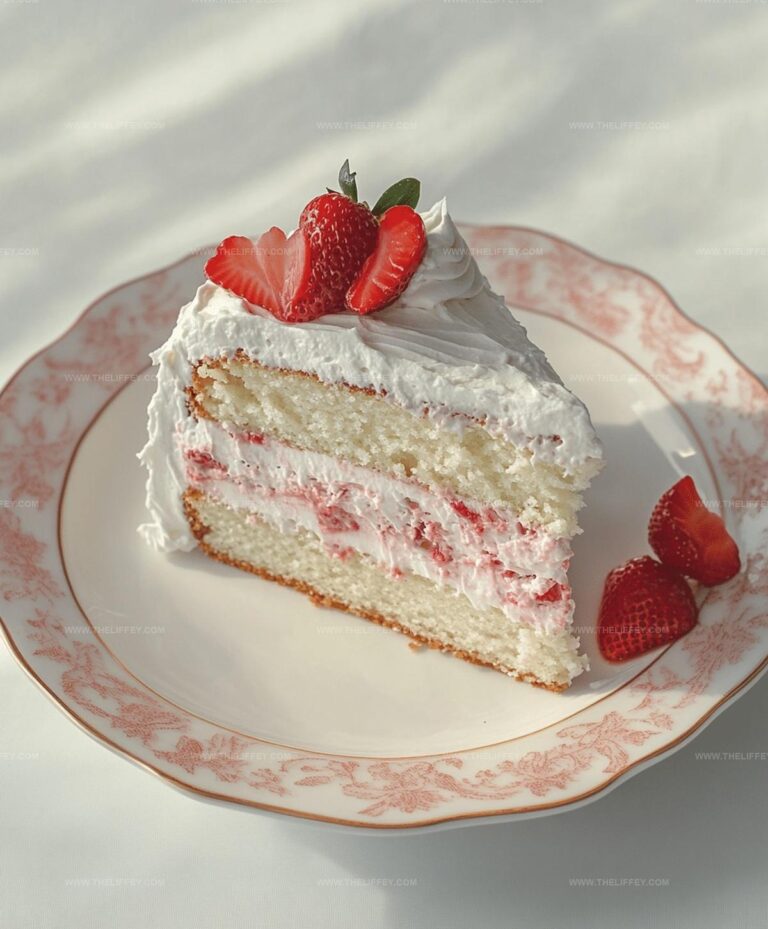 Strawberry Swirled White Chocolate Cake Recipe