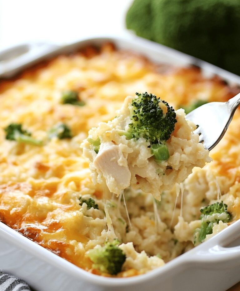 Easy Cheesy Chicken Broccoli Rice Casserole Recipe