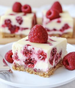 Decadent White Chocolate Raspberry Cheesecake Bars Recipe