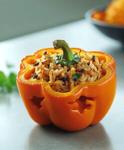 Shredded Chicken & Rice Stuffed Peppers Recipe