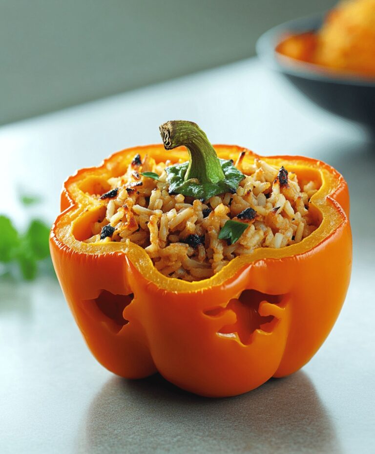 Shredded Chicken & Rice Stuffed Peppers Recipe