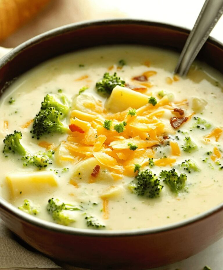 Creamy Cheddar Broccoli Potato Soup Recipe