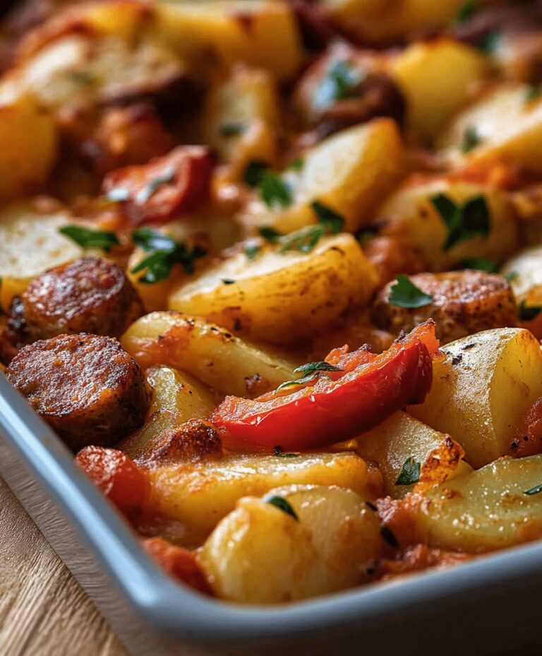 Easy Potato, Pepper, And Sausage Bake Recipe