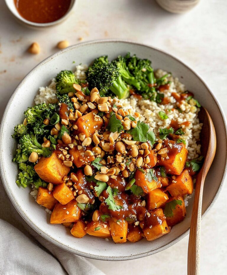 Simple Thai Peanut Sweet Potato Buddha Bowl Recipe