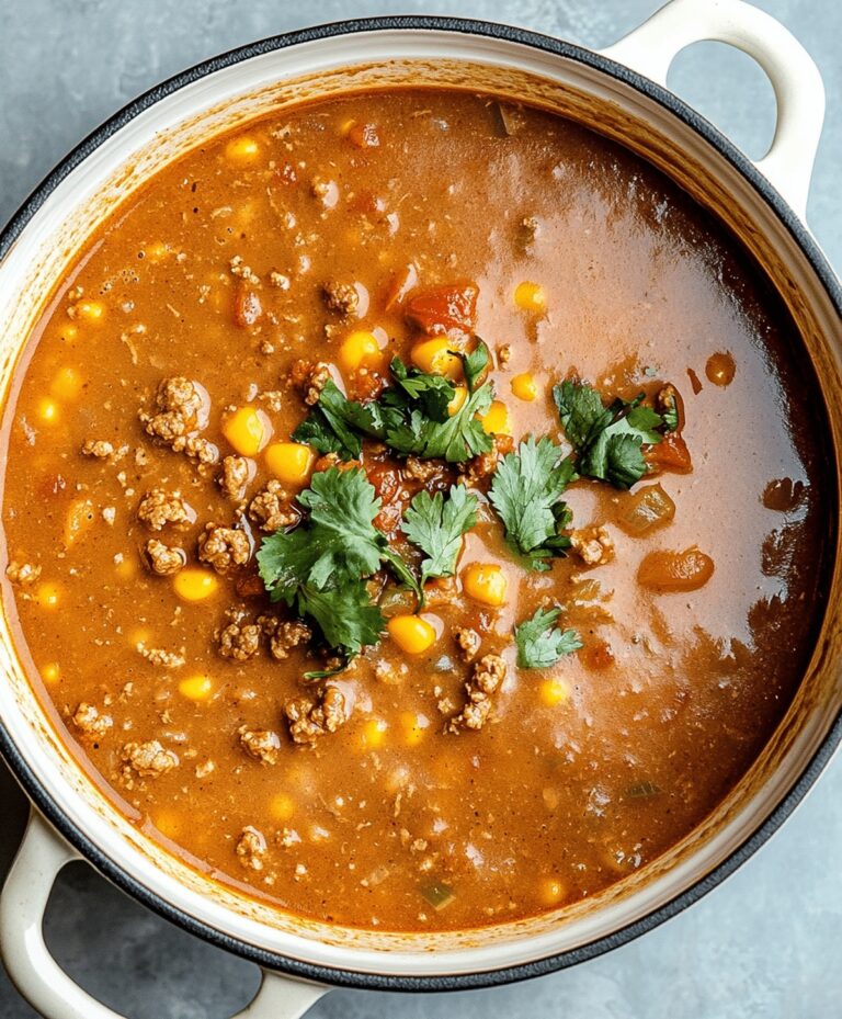 Spicy Ground Beef Enchilada Soup Recipe