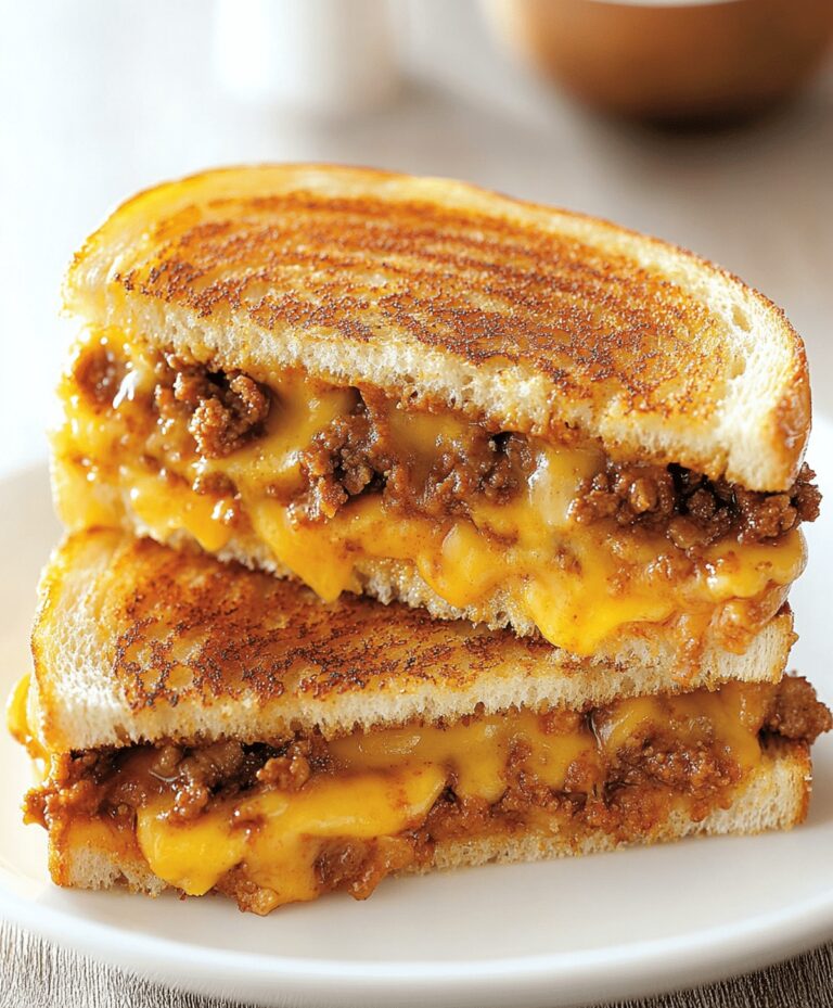 Cheesy Ground Beef Grilled Cheese Recipe