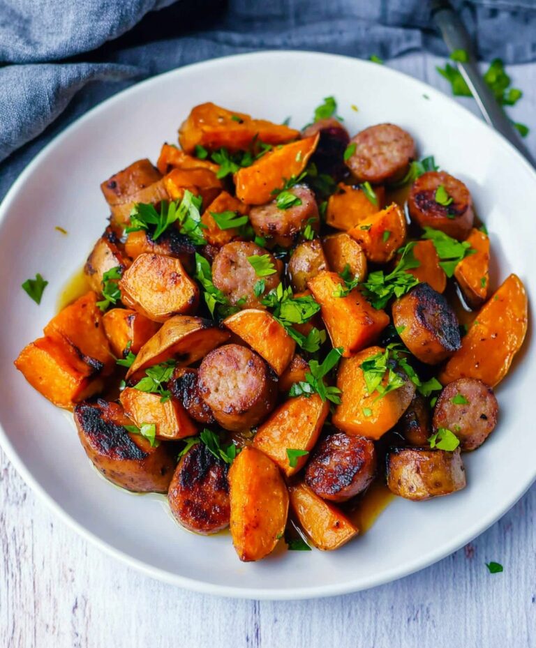 Sausage And Sweet Potatoes With Honey Garlic Sauce Recipe
