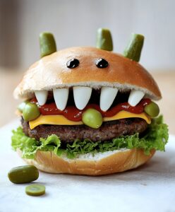Spooky Halloween Monster Burgers Recipe