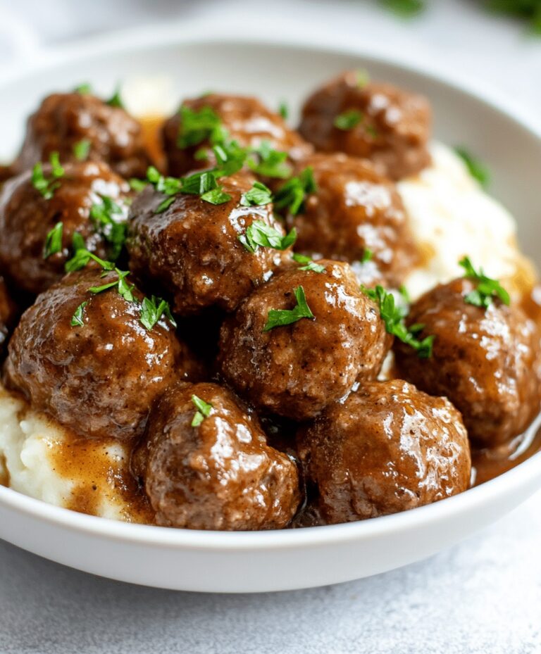 Beefy Onion Crockpot Meatballs Recipe