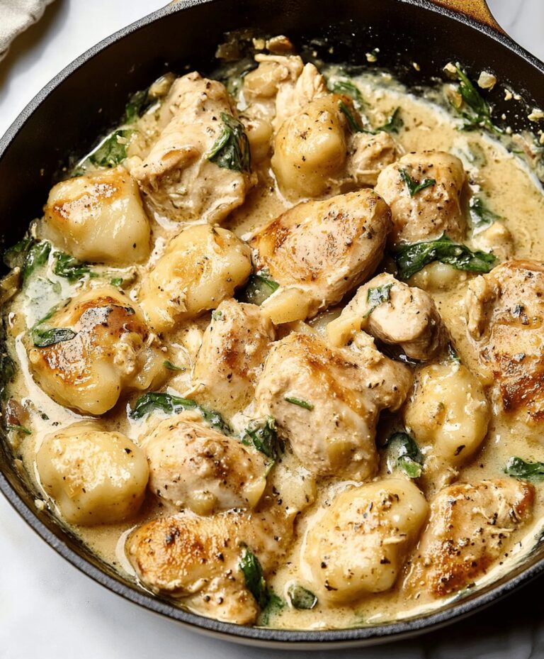Creamy Garlic Chicken Gnocchi Skillet Recipe