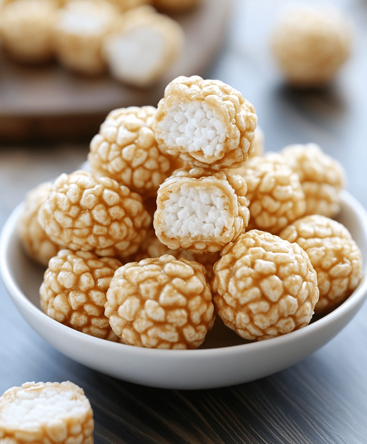 Gooey Caramel Marshmallow Rice Krispie Balls Recipe