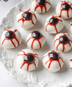 Spooky Halloween Bloodshot Eyeballs Candy Recipe