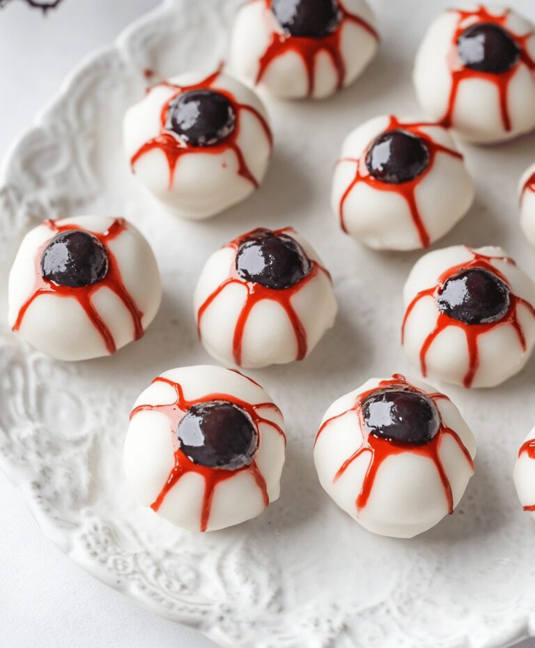 Spooky Halloween Bloodshot Eyeballs Candy Recipe