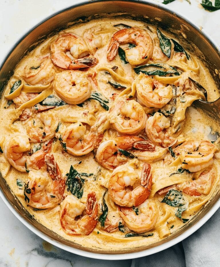 Delicious Dreamy Shrimp Tuscan Fettuccine Recipe
