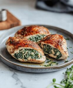Cheesy Spinach Stuffed Chicken Breast Recipe