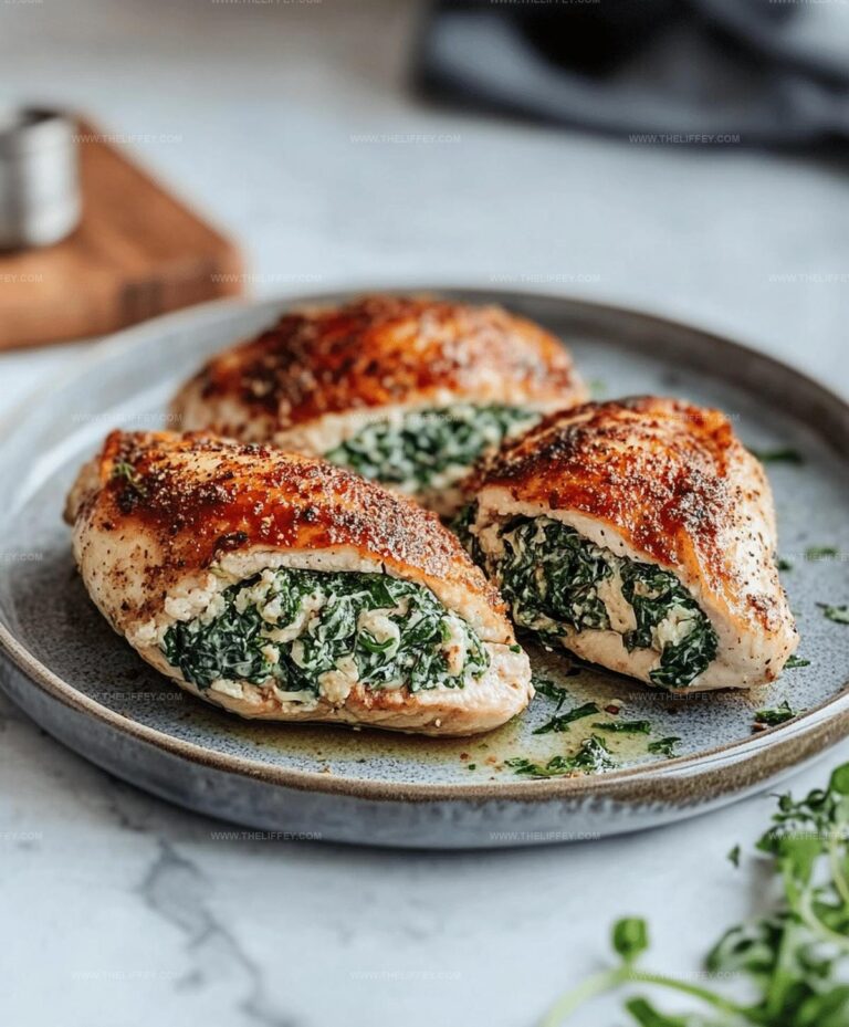 Cheesy Spinach Stuffed Chicken Breast Recipe