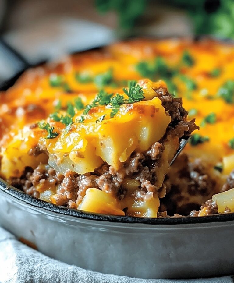 Quick 5-ingredient Hamburger & Potato Casserole Recipe